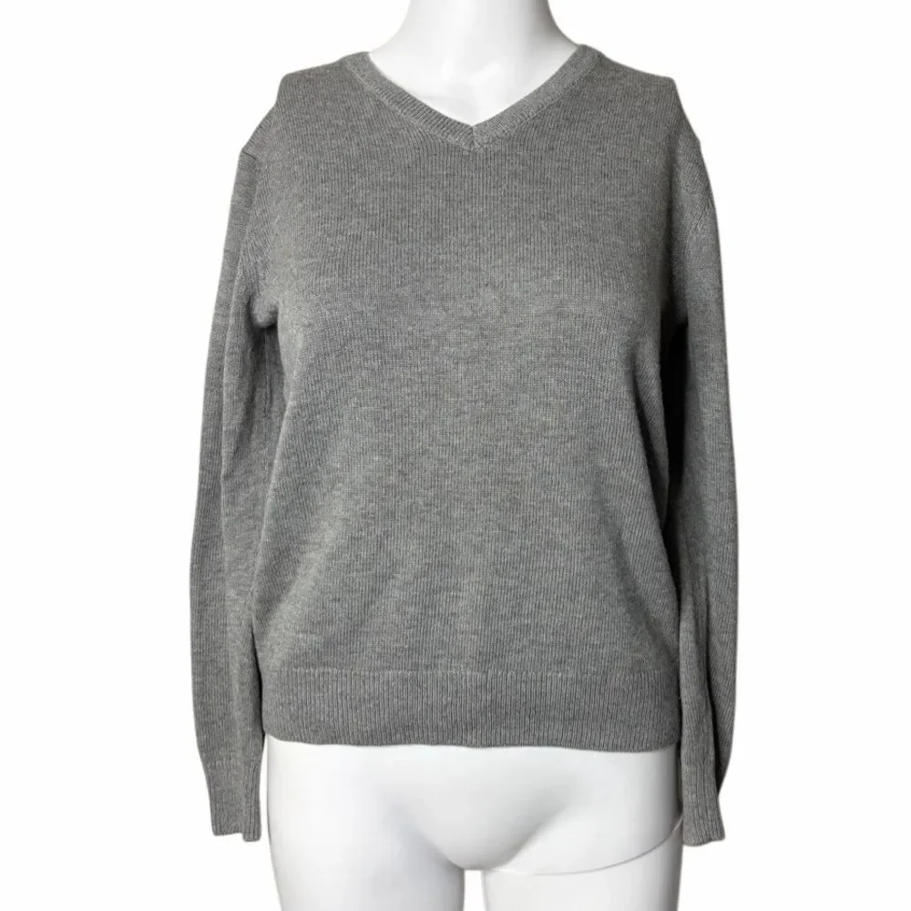 Gap Kids Gray V-Neck Sweater Size Large